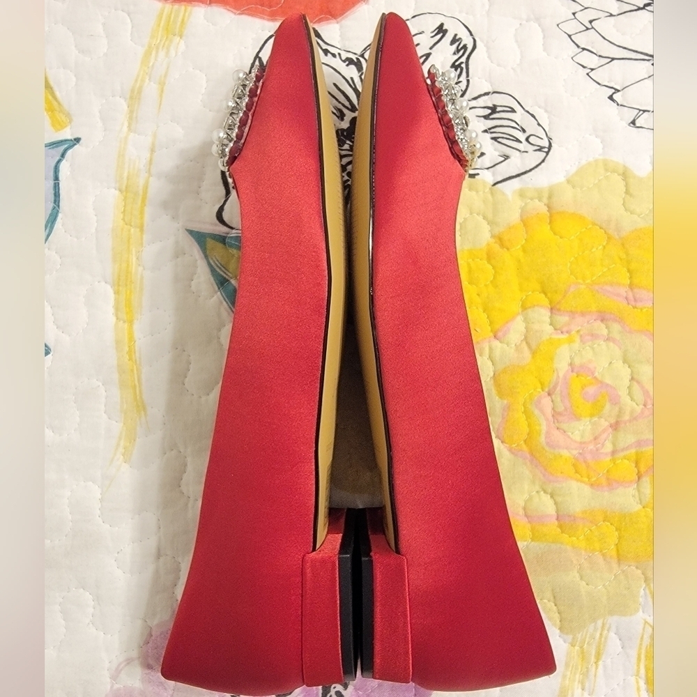 NIB J. Crew Satin Pointy Toe Flats with Crystal E… - image 5